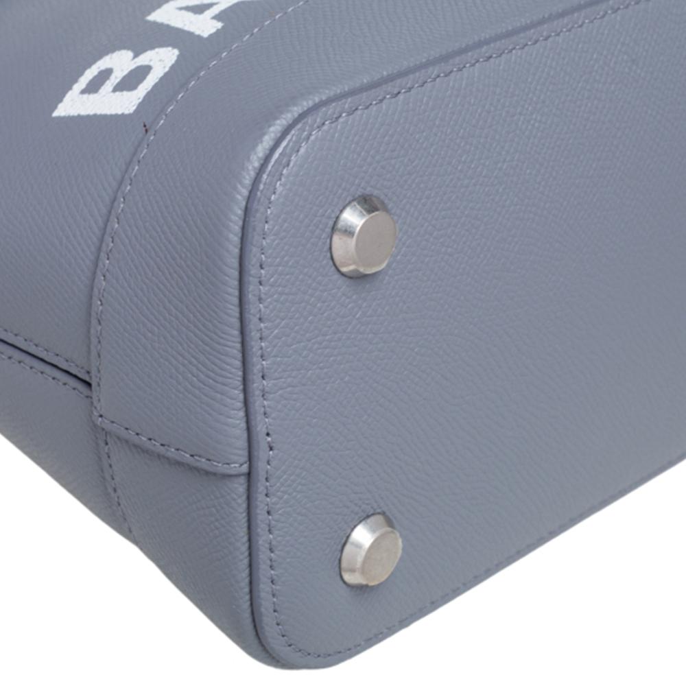 Balenciaga Grau Leder S Ville Logo Umhängetasche 3