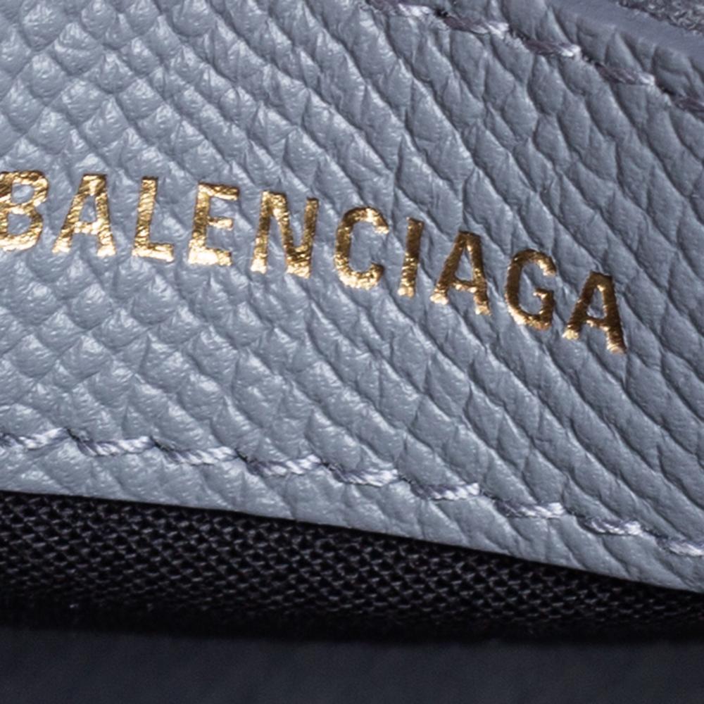 Balenciaga Grau Leder S Ville Logo Umhängetasche 4