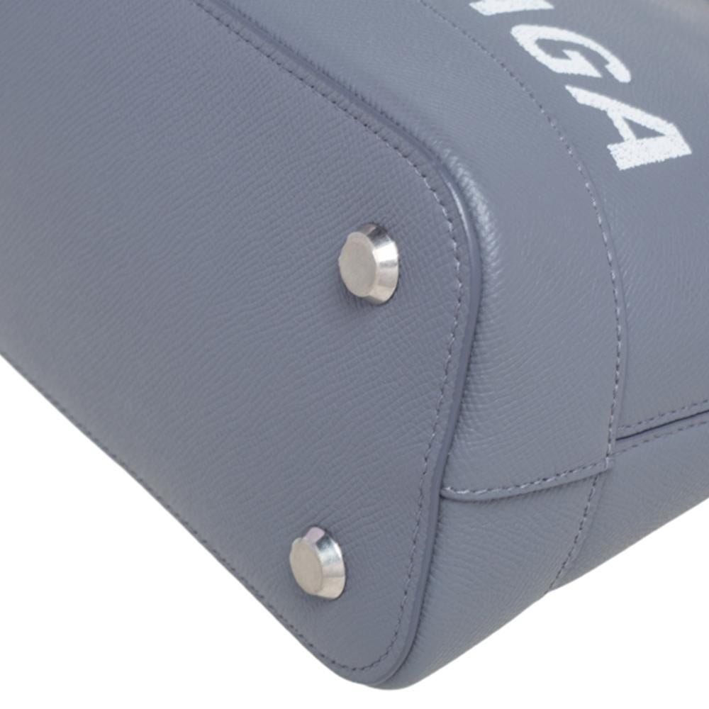 Balenciaga Grau Leder S Ville Logo Umhängetasche 5