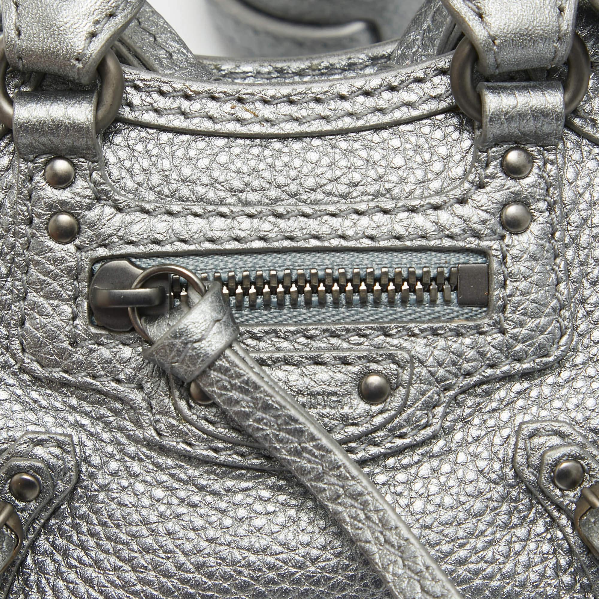 Balenciaga Grey Leather Super Nano Classic City Crossbody Bag 1