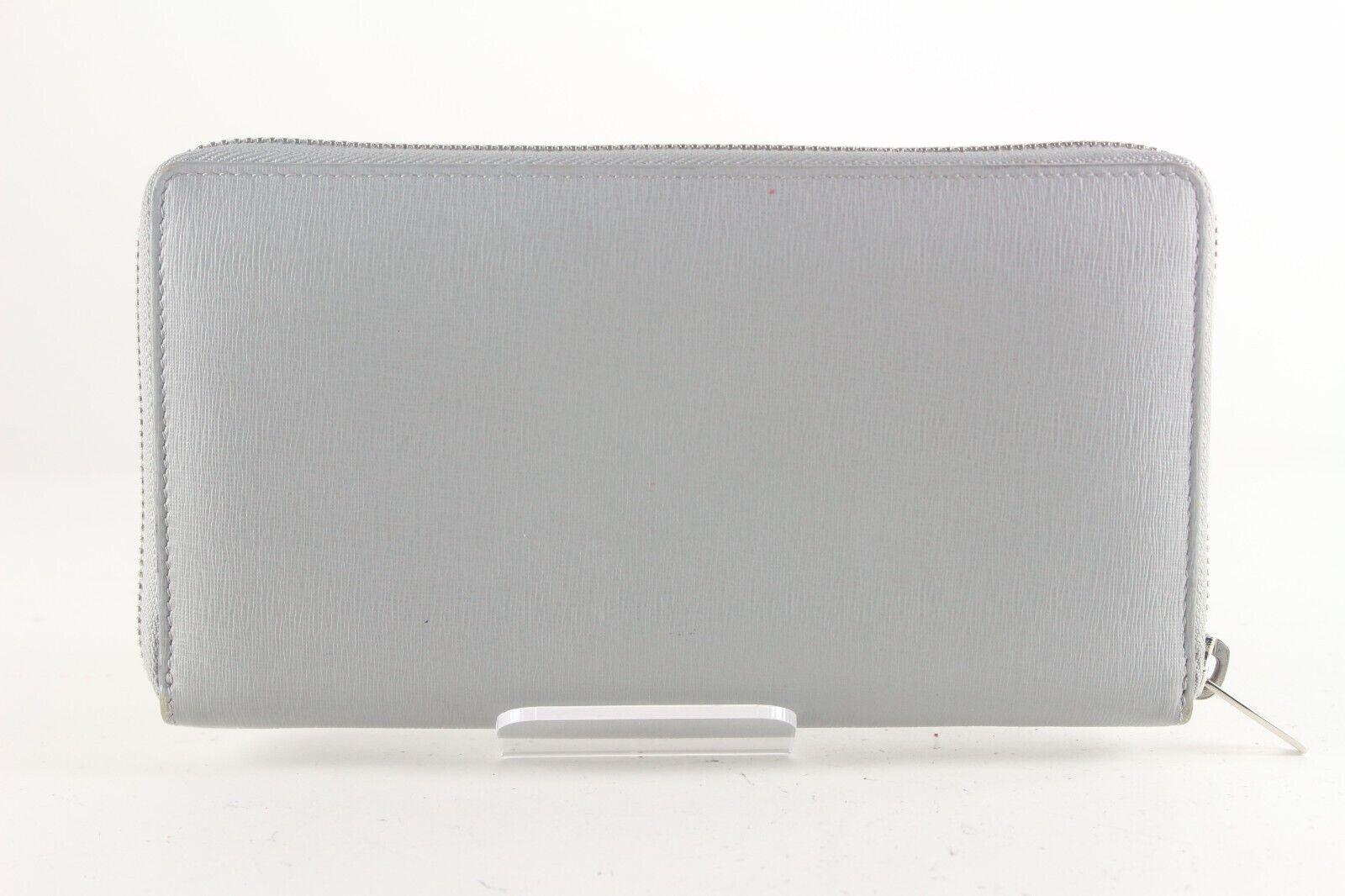 BALENCIAGA Grey Leather Zip Around Wallet 1BAL726K For Sale 6