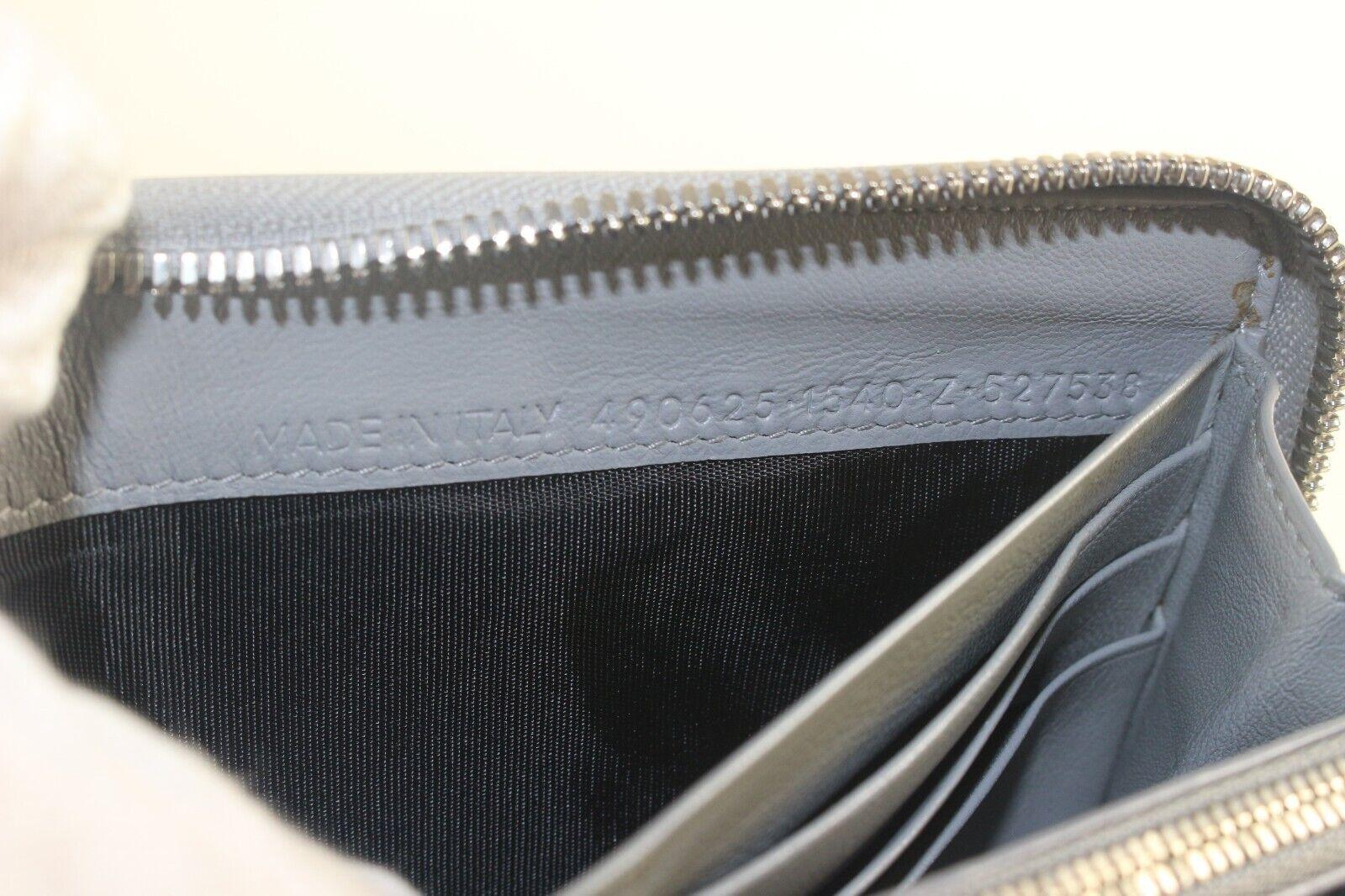 Gray BALENCIAGA Grey Leather Zip Around Wallet 1BAL726K For Sale