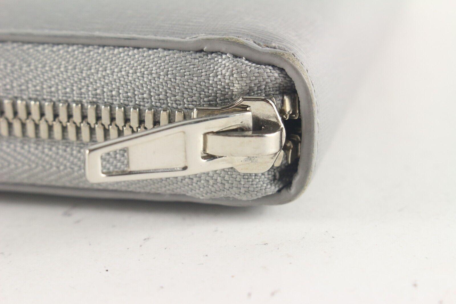 BALENCIAGA Grey Leather Zip Around Wallet 1BAL726K For Sale 1