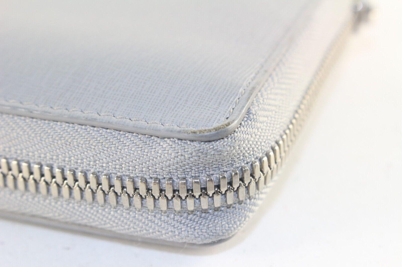 BALENCIAGA Grey Leather Zip Around Wallet 1BAL726K For Sale 2