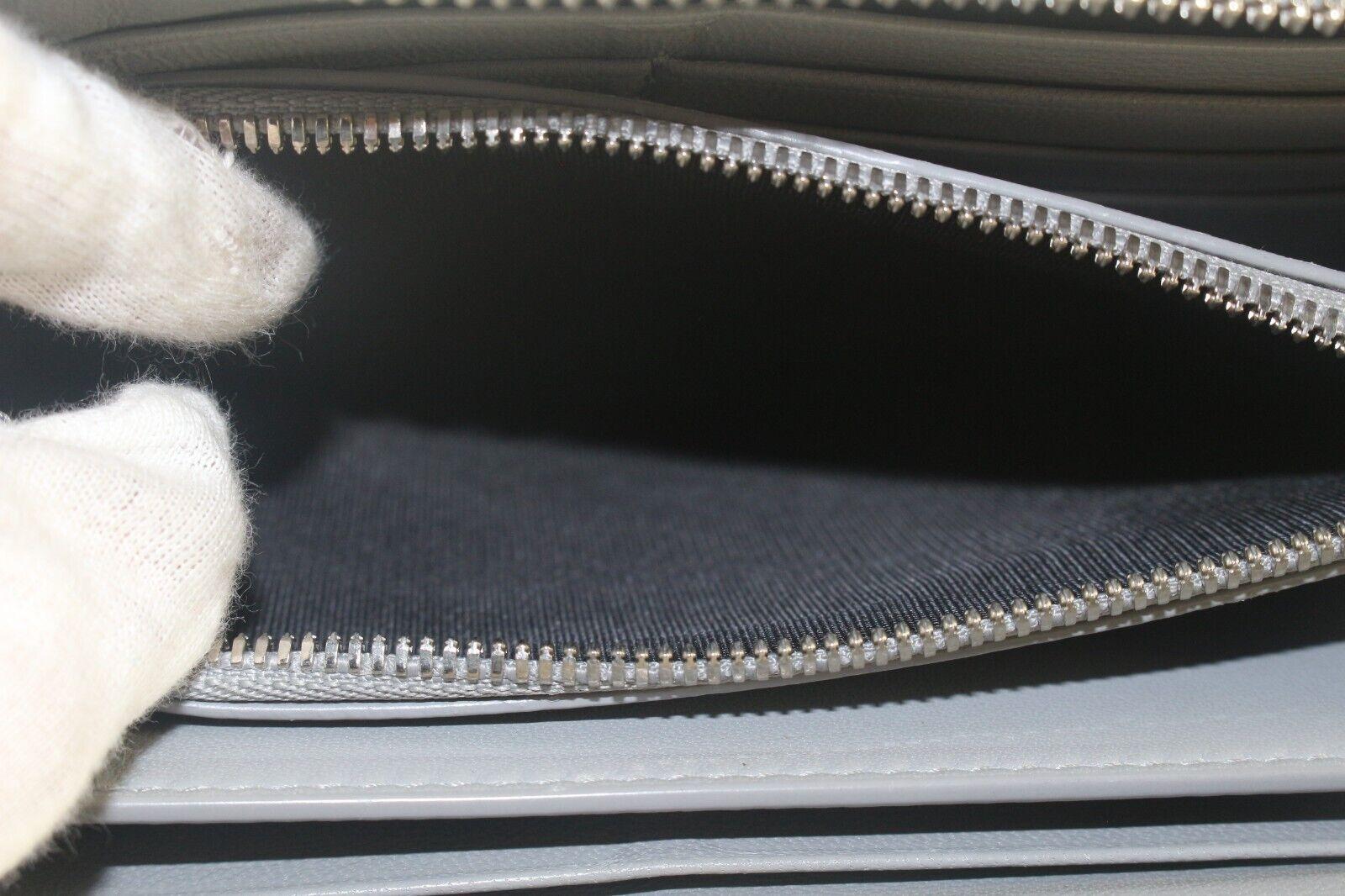 BALENCIAGA Grey Leather Zip Around Wallet 1BAL726K For Sale 3