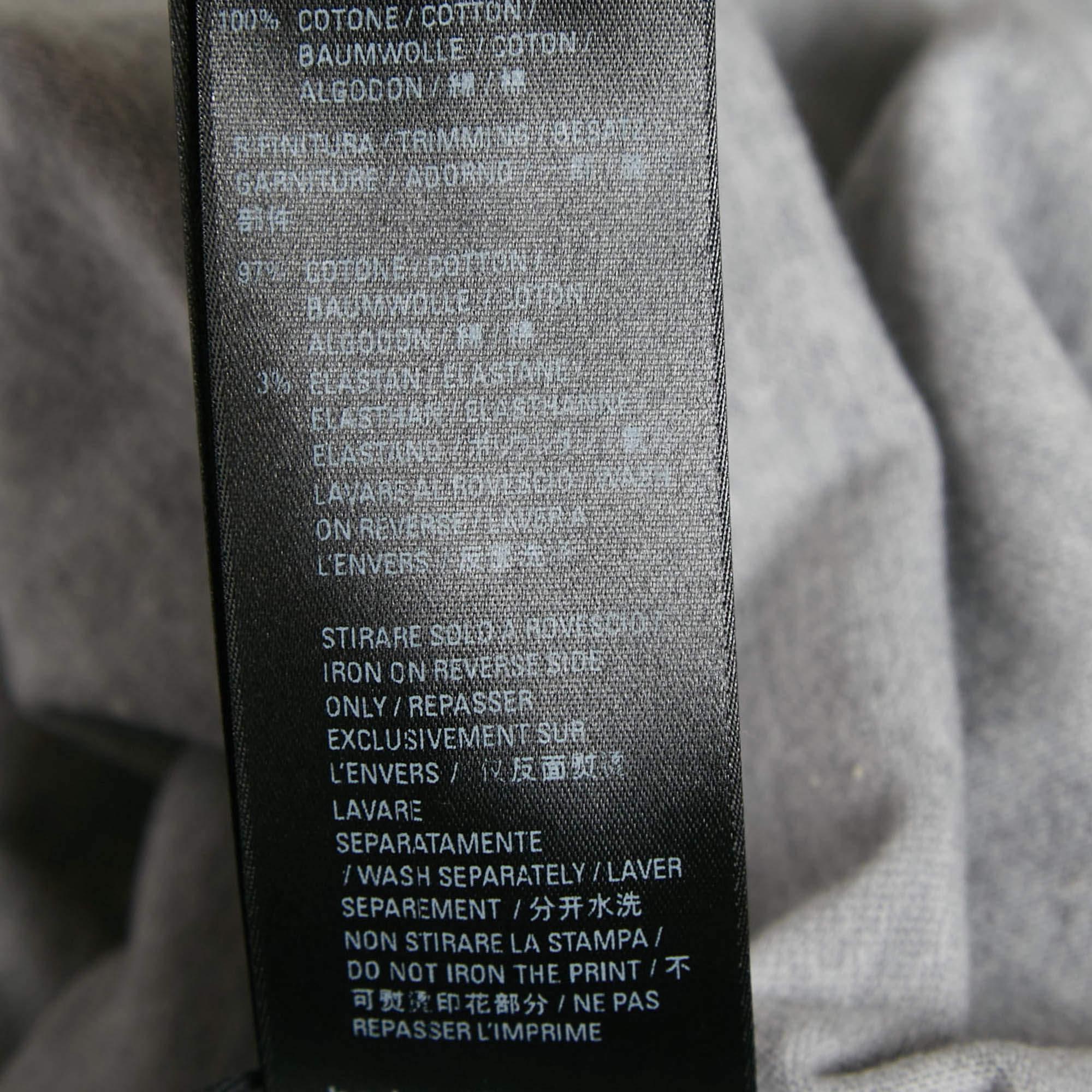 Balenciaga Grey Logo Print Cotton Jersey Oversized T-Shirt L For Sale 1