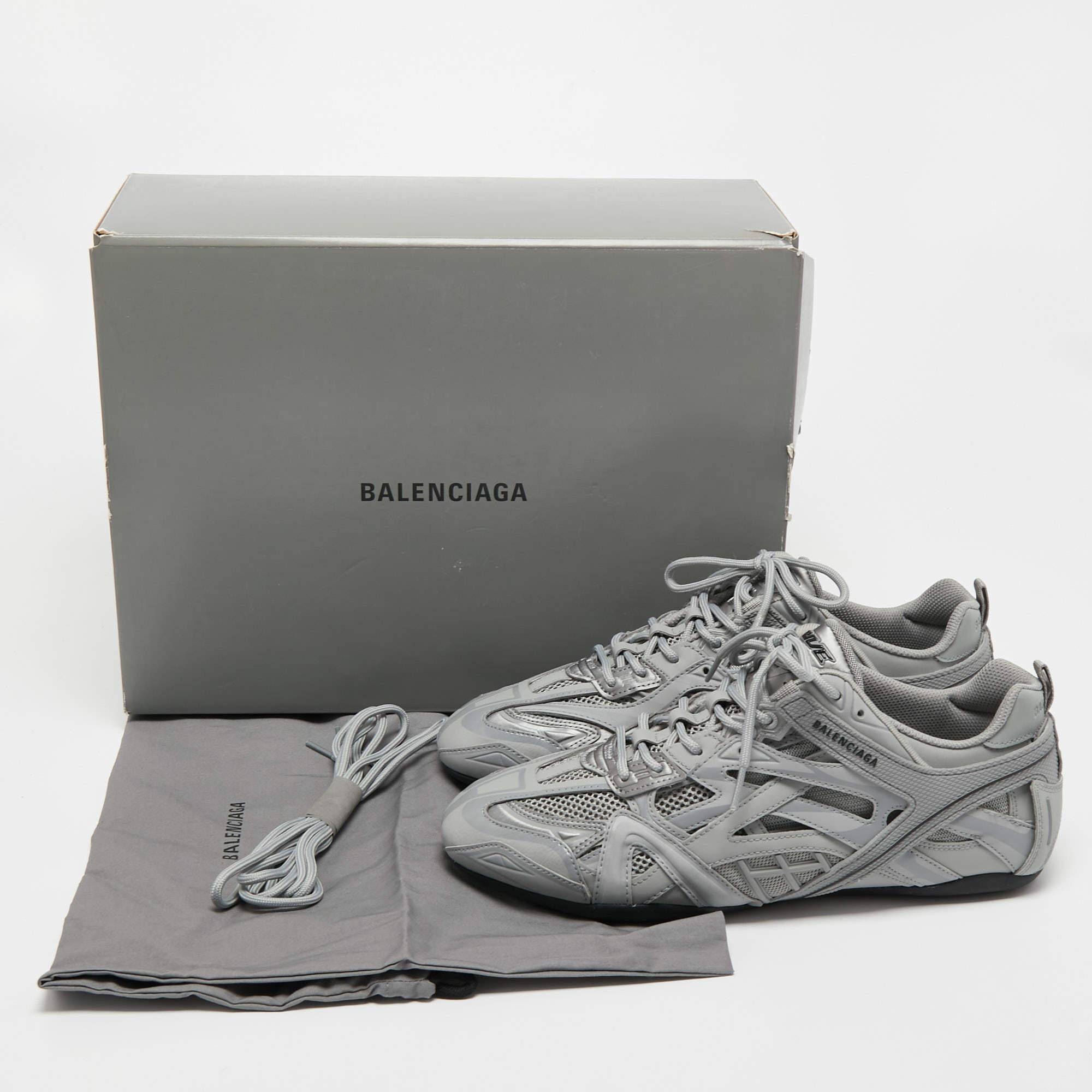 Balenciaga Grey Mesh and Leather Track Sneakers Size 43 4