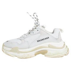 Balenciaga Grey Mesh And Leather Triple S Sneakers Size 38