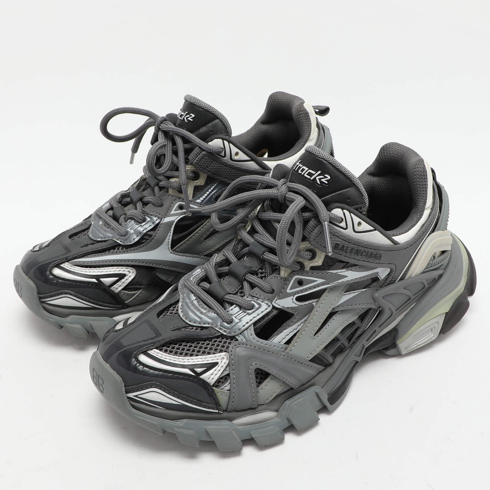Stylish and fashionable these Balenciaga sneakers will update your footwear collection. Constructed from mesh and rubber they feature lace up vamps branded tongues and a pull tab at the counters. The comfortable rubber sole of the pair will provide