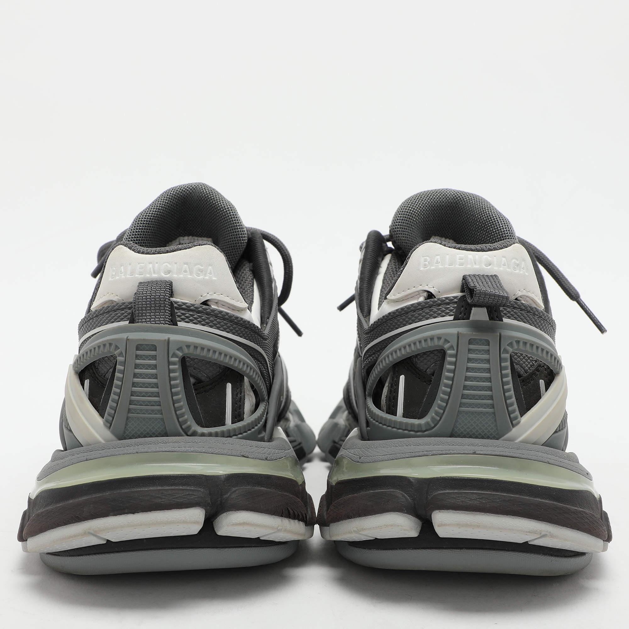 Women's Balenciaga Grey Mesh and Rubber Track Low Top Sneakers Size 37