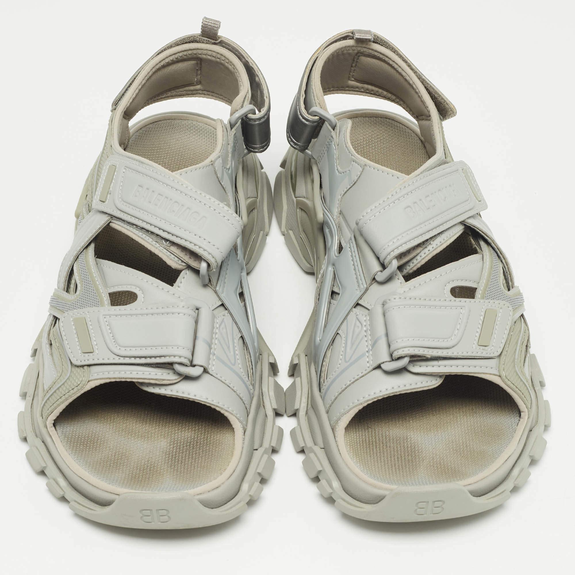 Gray Balenciaga Grey Rubber Track Sandals Size 43