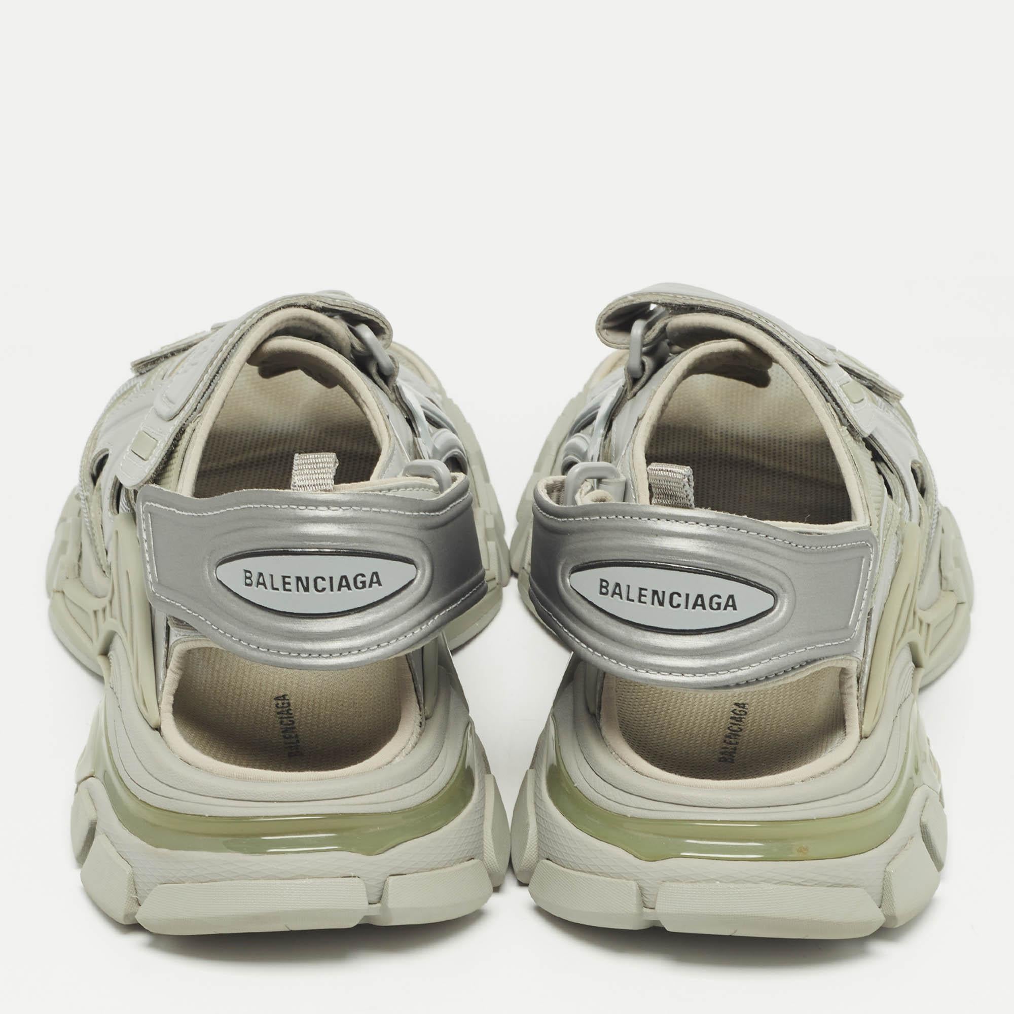 Men's Balenciaga Grey Rubber Track Sandals Size 43