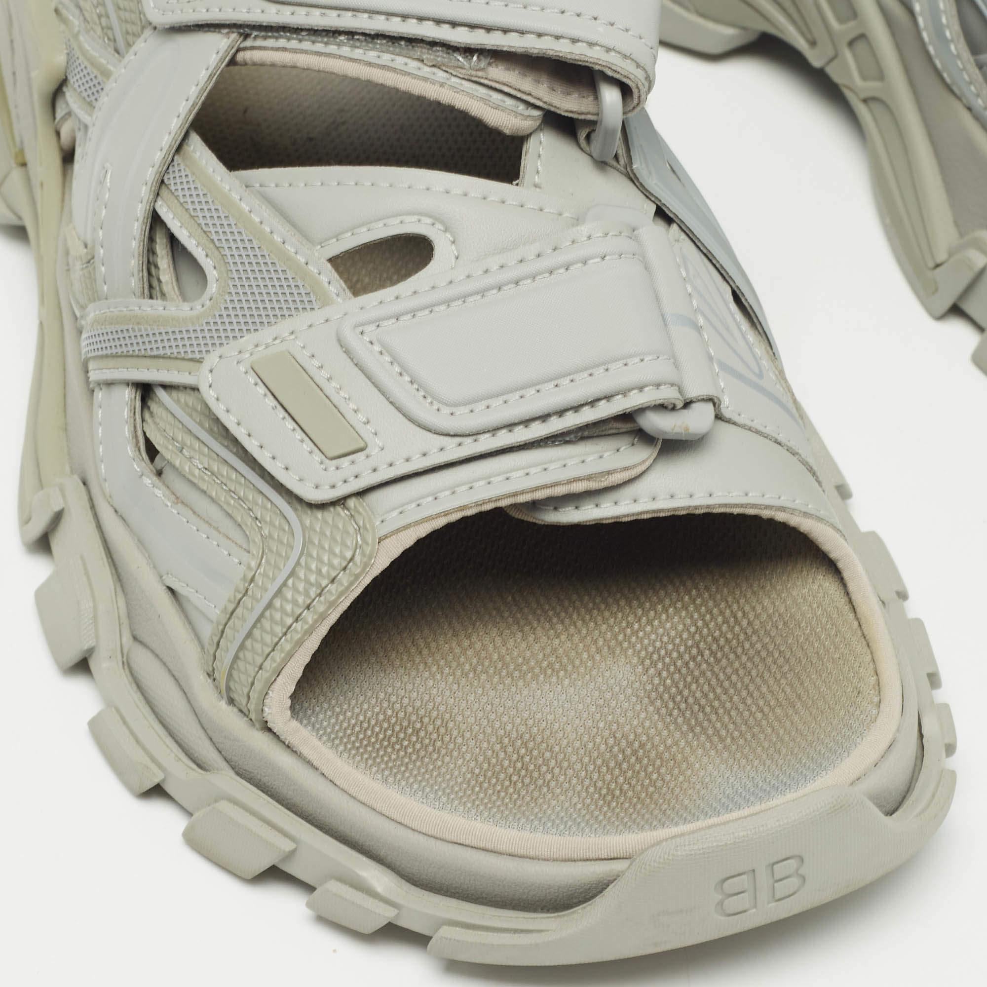 Balenciaga Grey Rubber Track Sandals Size 43 2