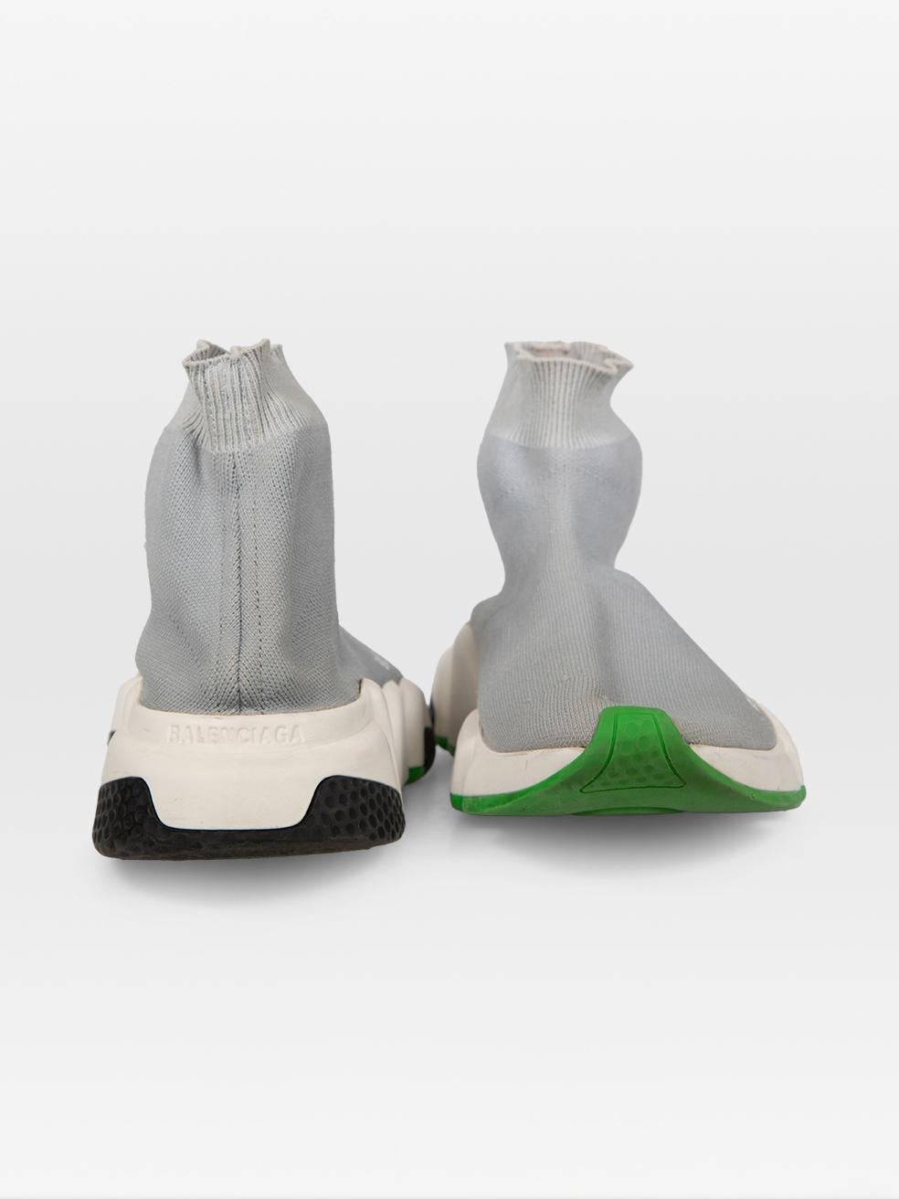Gris Balenciaga Grey Speed Sock Trainers Size UK 3 en vente