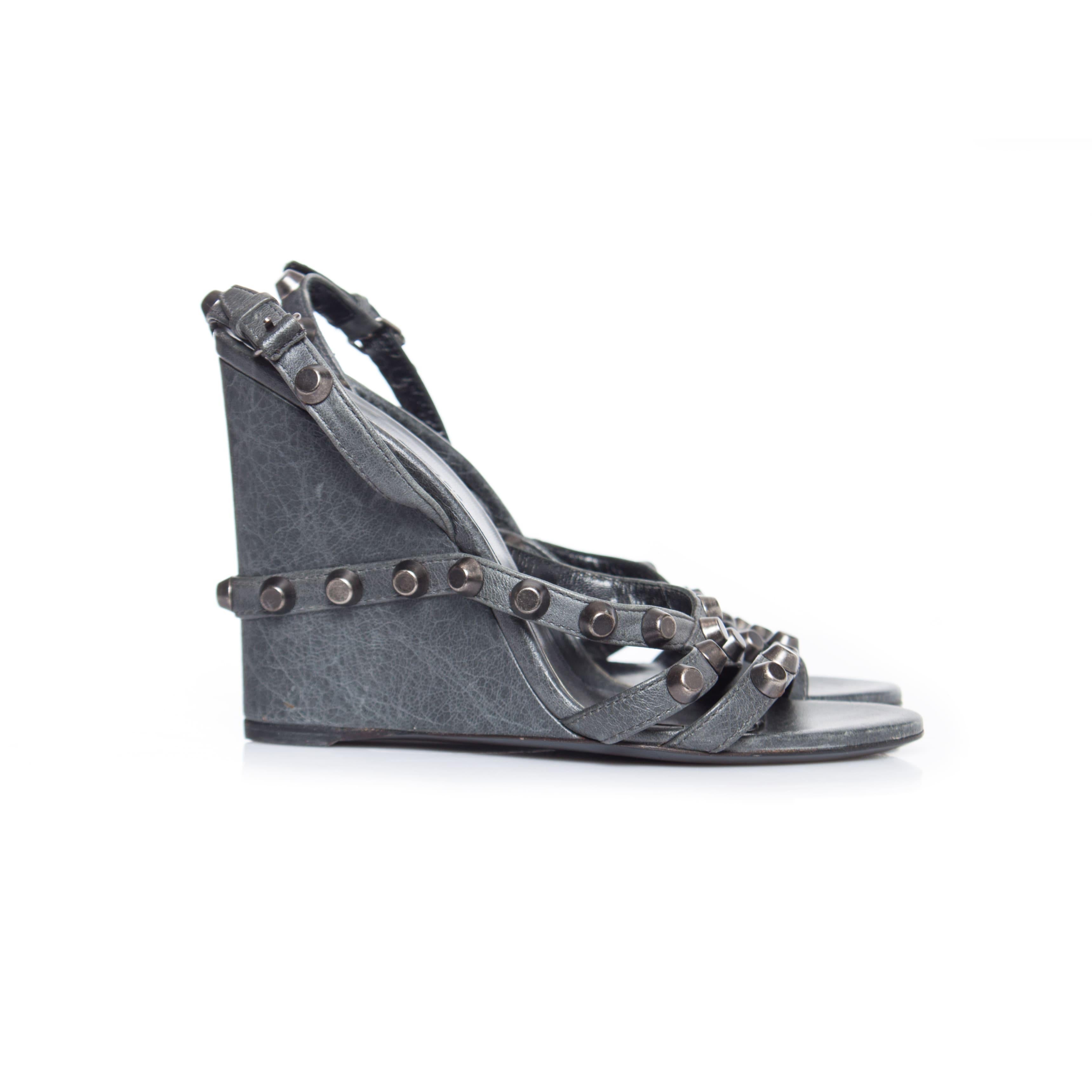 Women's Balenciaga, Grey studded wedges
