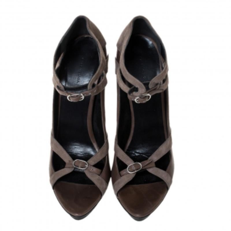 Sandales à plateforme Balenciaga en daim et cuir gris à double boucle, taille 40 Pour femmes en vente