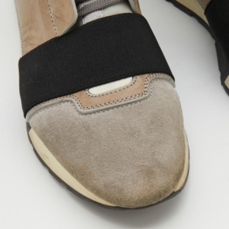 Donna Balenciaga - Scarpe da ginnastica basse in pelle e camoscio grigio Taglia 38 in vendita