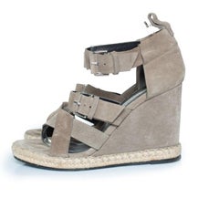 Balenciaga, Grey suede wedge sandal