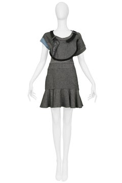 Balenciaga Grey Wool Cubist Dress 2002