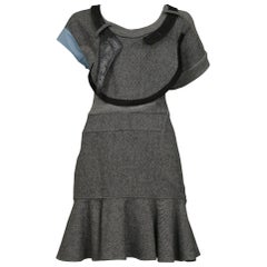 Balenciaga Grey Wool Cubist Dress 2002
