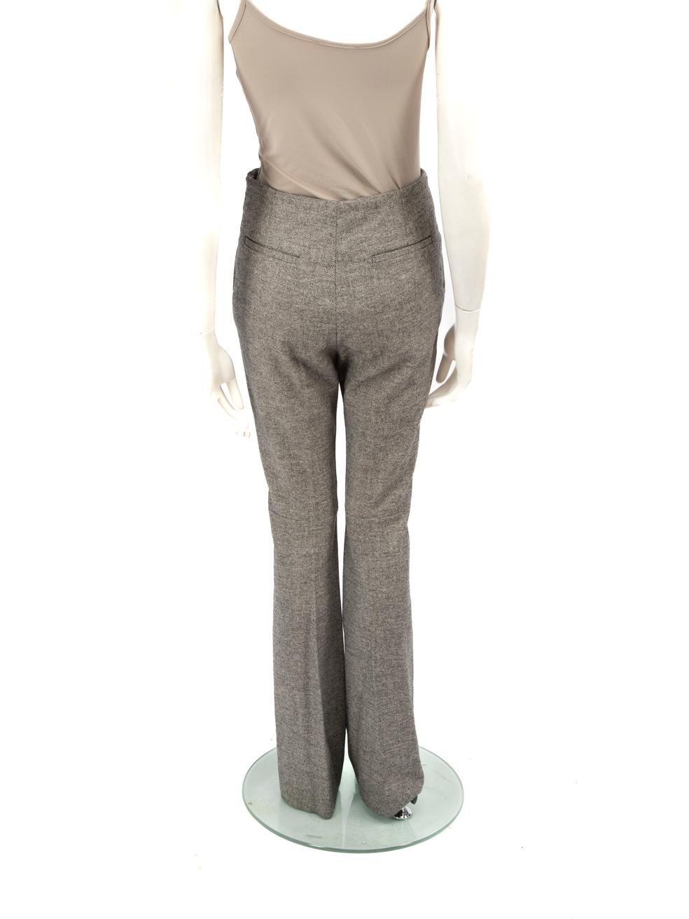 Gris Balenciaga Grey Wool Flared High Rise Trousers Size S en vente