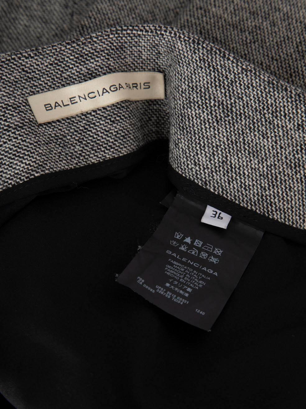 Balenciaga Grey Wool Flared High Rise Trousers Size S Pour femmes en vente