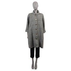 BALENCIAGA grey wool mohair 2017 PLAID Coat Jacket 38 S