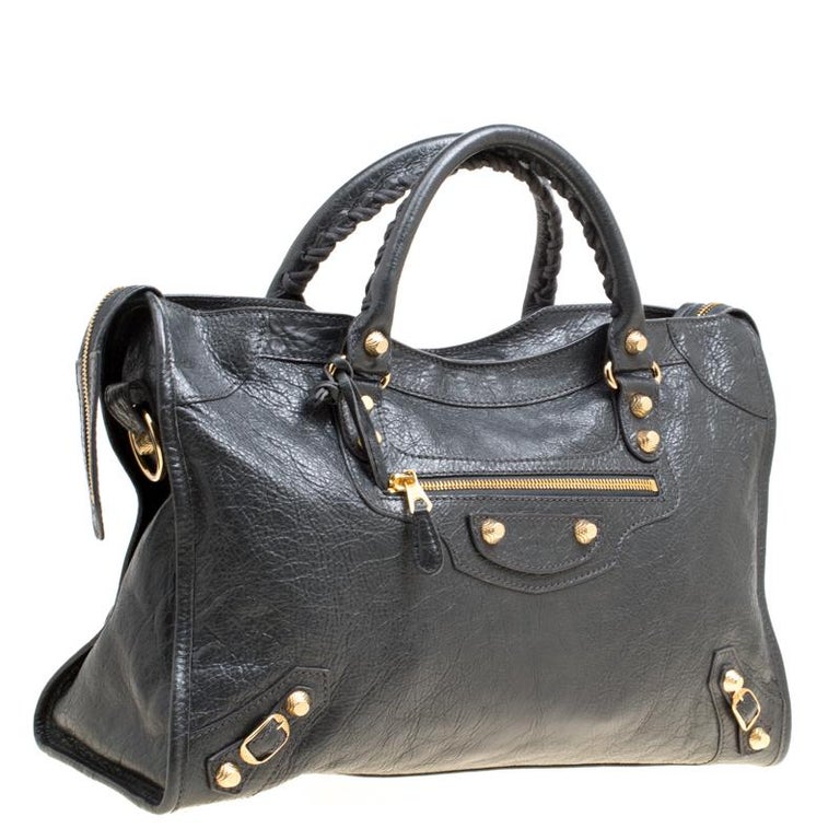 Balenciaga Gris Fossile Leather GH City Bag For Sale at 1stDibs