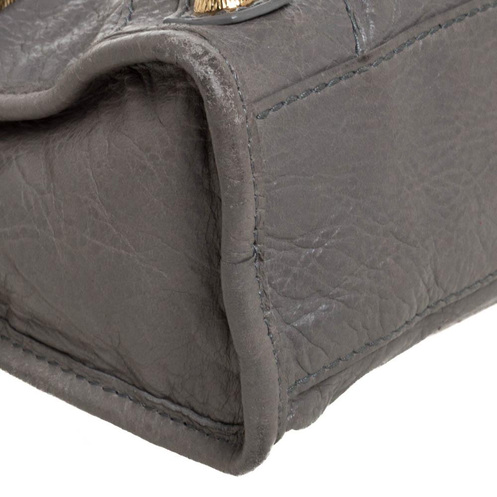 Balenciaga Gris Pyrite Leather Mini Classic City Bag 2