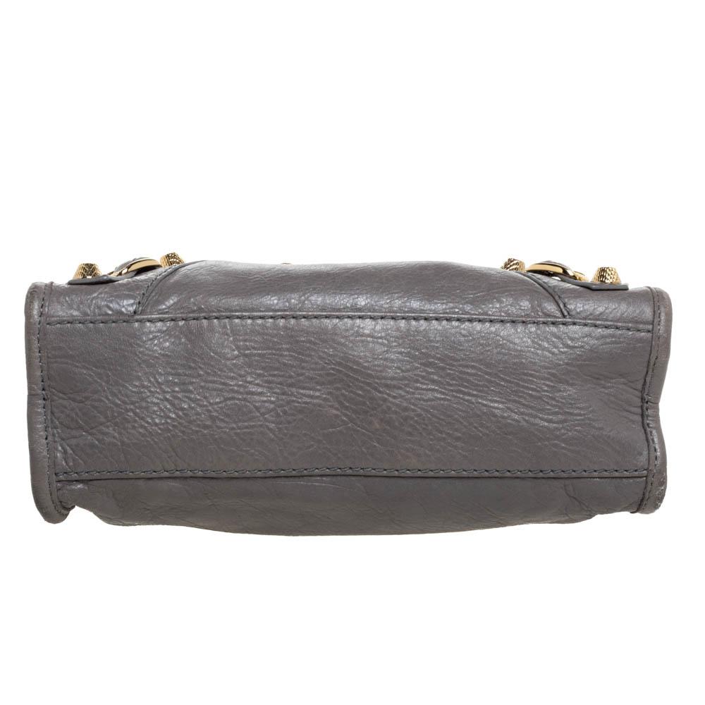 Balenciaga Gris Pyrite Leather Mini Classic City Bag 3