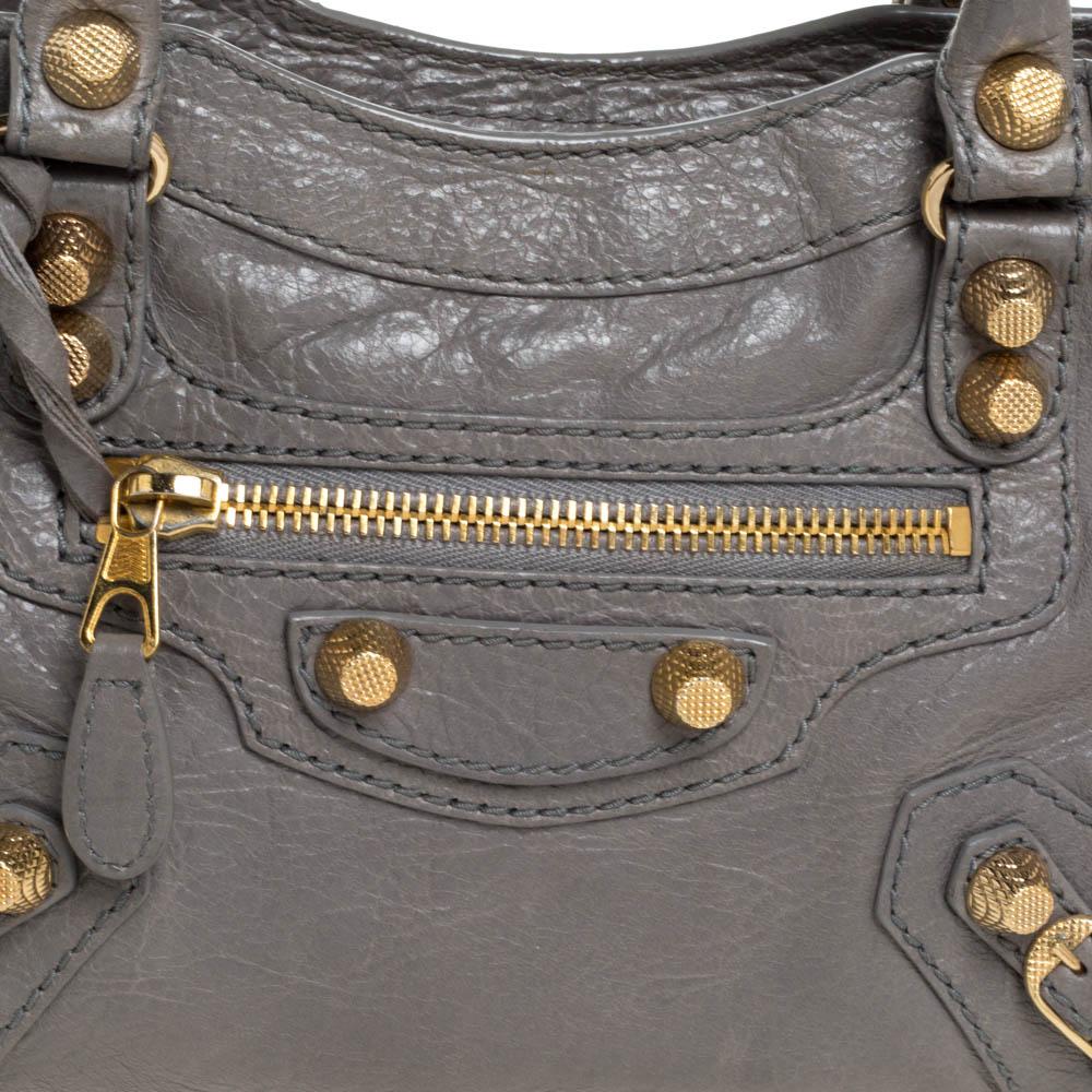 Balenciaga Gris Pyrite Leather Mini Classic City Bag 4