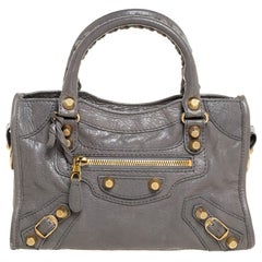 Balenciaga Gris Pyrite Leather Mini Classic City Bag