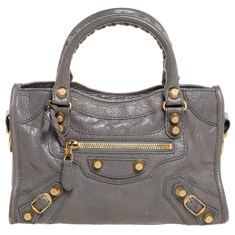 Balenciaga Gris Pyrite Leather Mini Classic City Bag at 1stDibs
