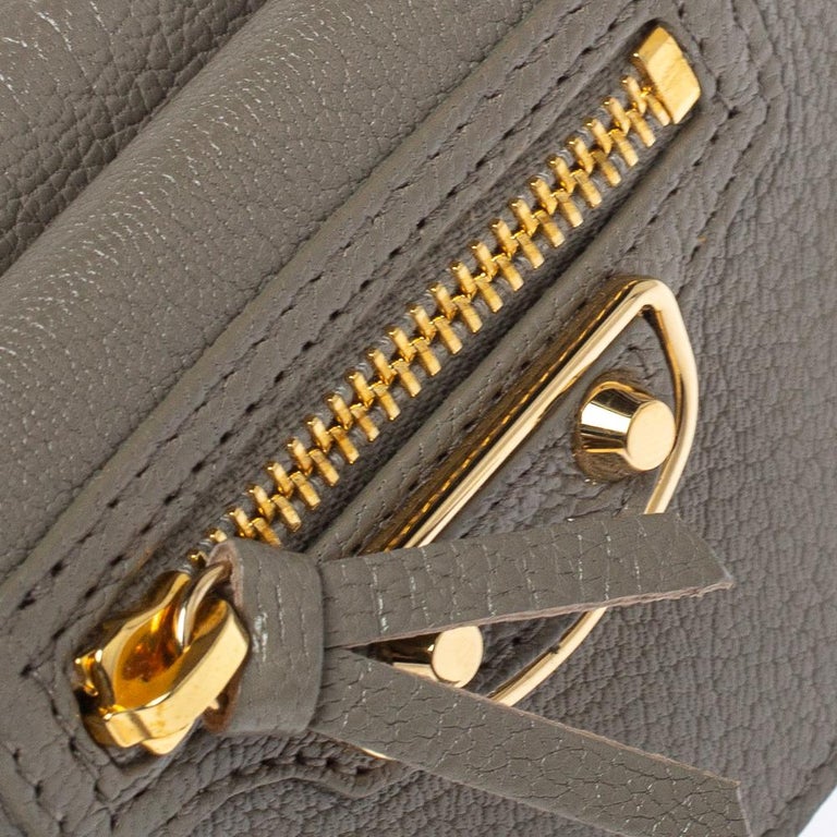Balenciaga Gris Taupe Leather Mini Metallic Edge Wallet at 1stDibs