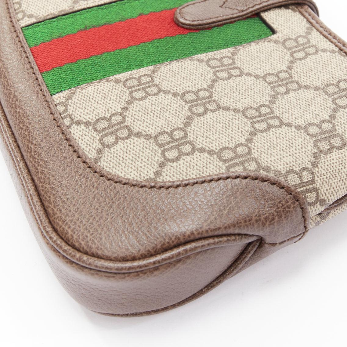 BALENCIAGA GUCCI 2021 Hacker Jackie BB monogram web mini hobo bag For Sale 3