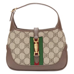 BALENCIAGA GUCCI 2021 Hacker Jackie BB monogram web mini hobo bag