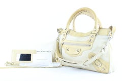 Balenciaga Hair First 2way 10bat1020 White X Beige Pony Fur Satchel