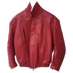 BALENCIAGA Hammered leather bomber jacket