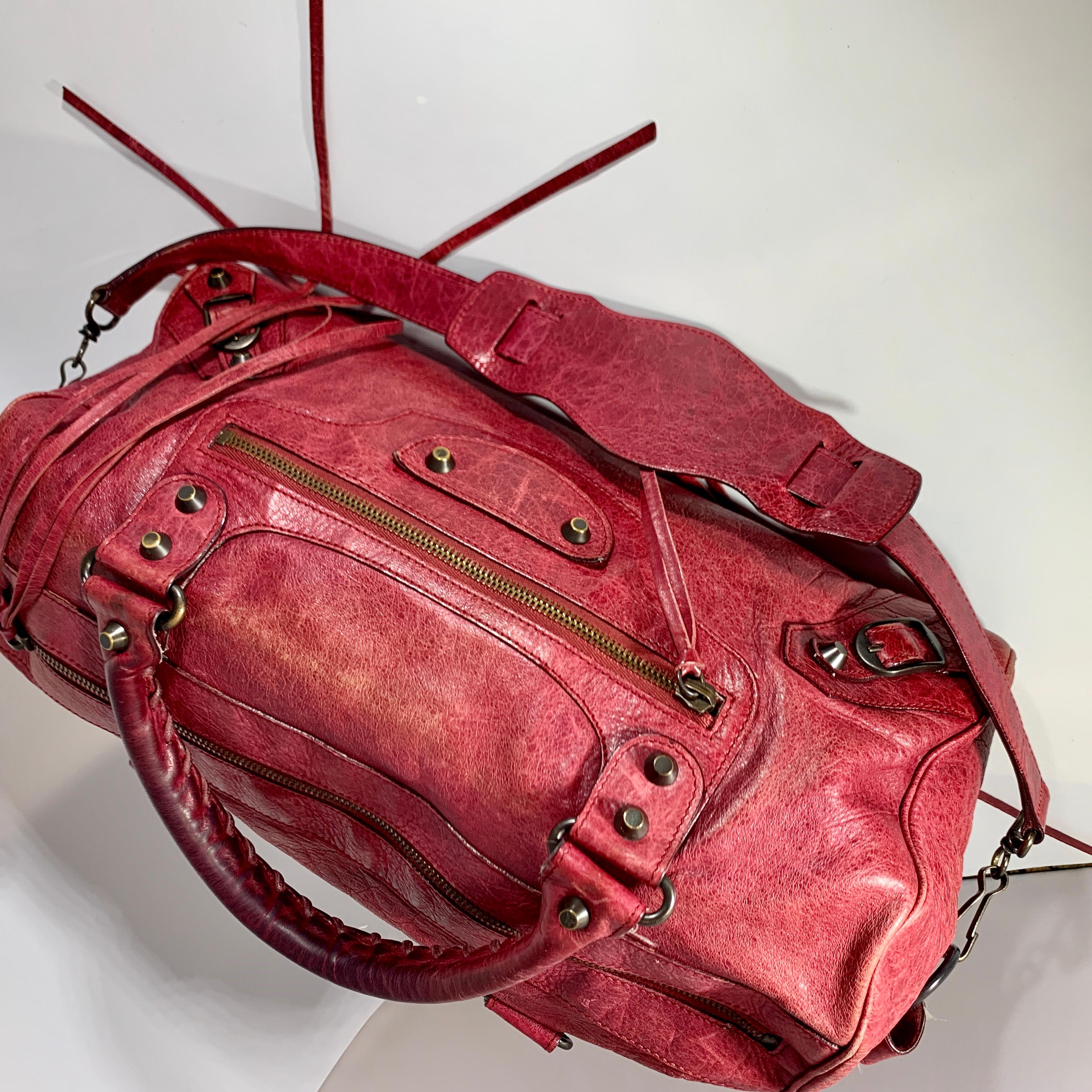 Balenciaga Hand Bag The Twiggy Reds Leather, Made in Italy, Shoulder Bag 4