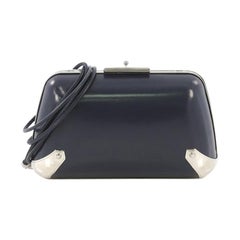 Balenciaga Hard Case Clutch Leather With Metal Detail Small 
