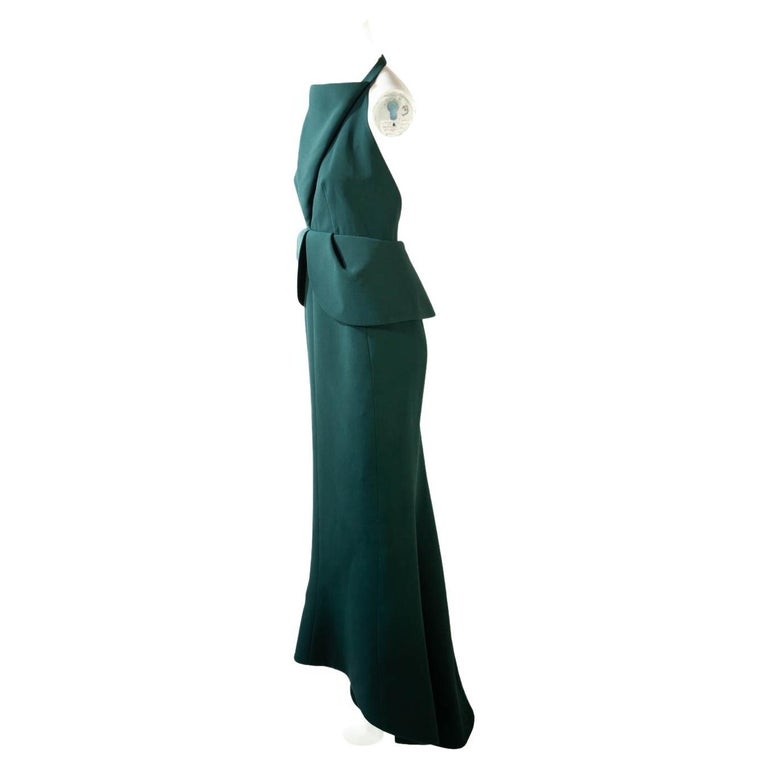 balenciaga evening dress green