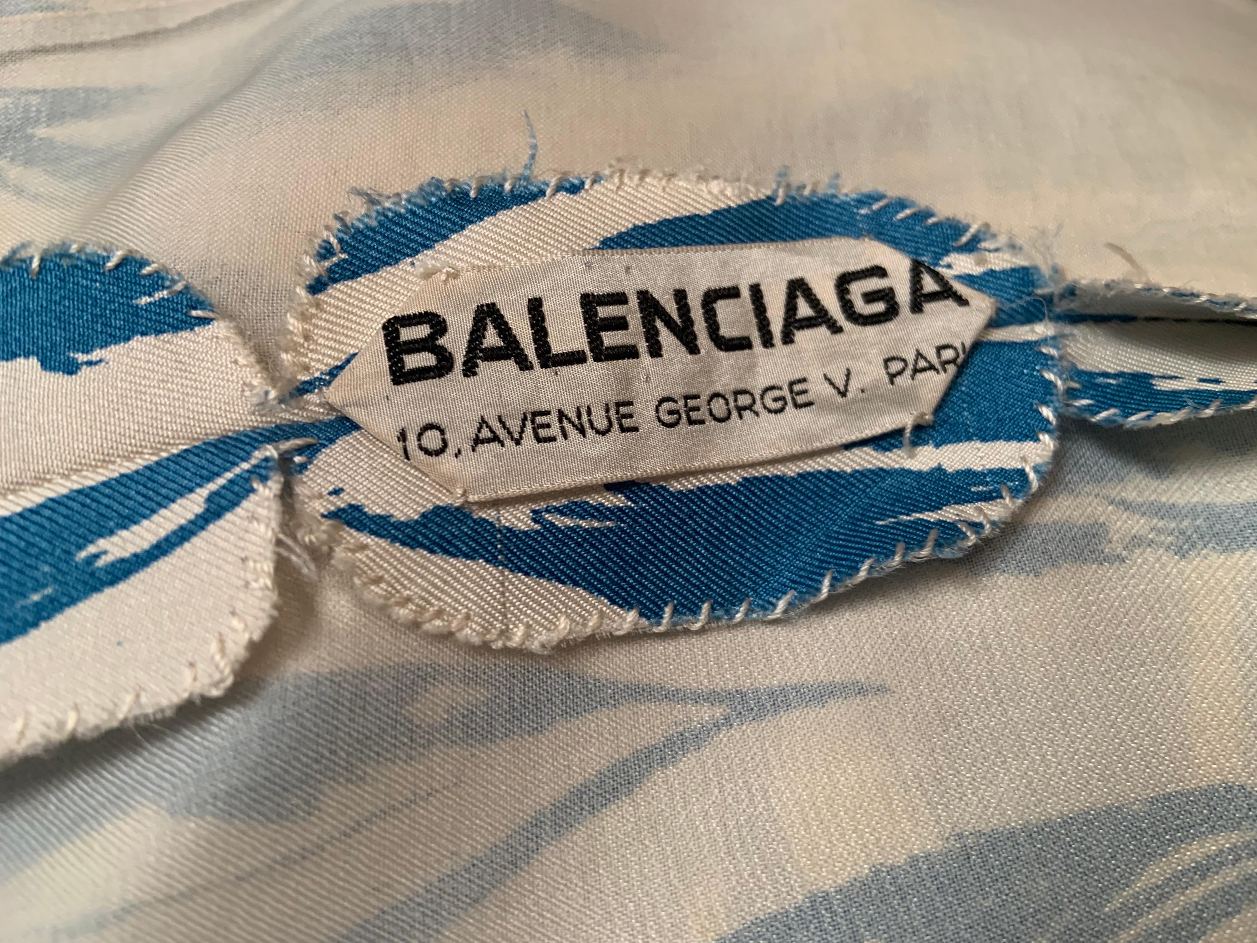 Robe en soie imprimée Balenciaga Haute Couture avec Provenance en vente 4