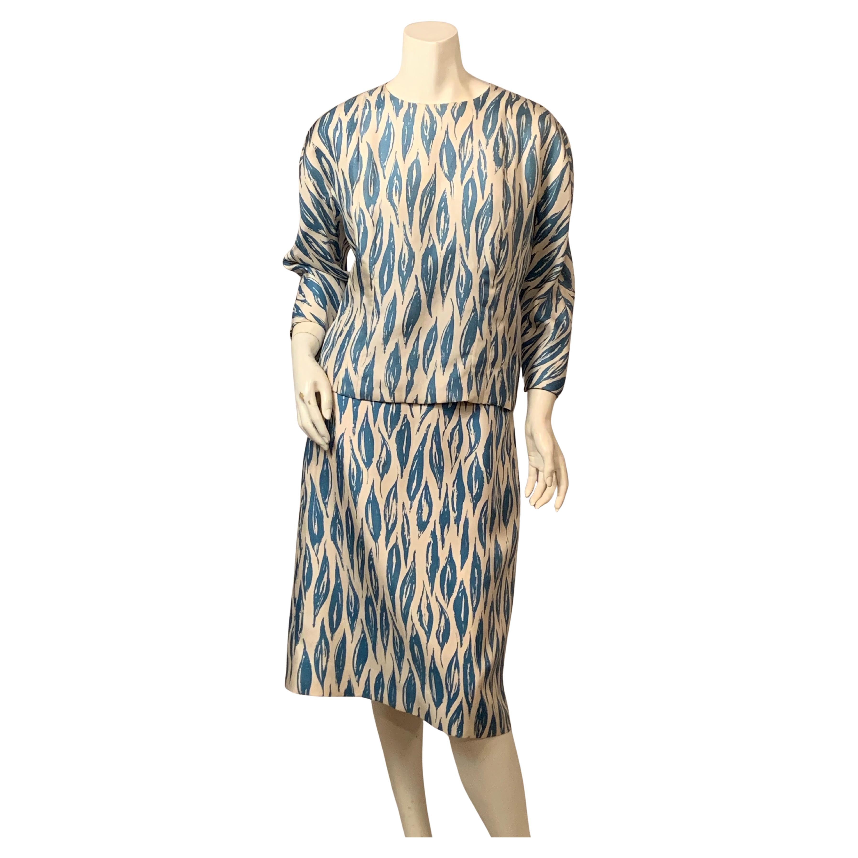 Balenciaga Haute Couture Bedrucktes Seidenkleid mit Provenienz