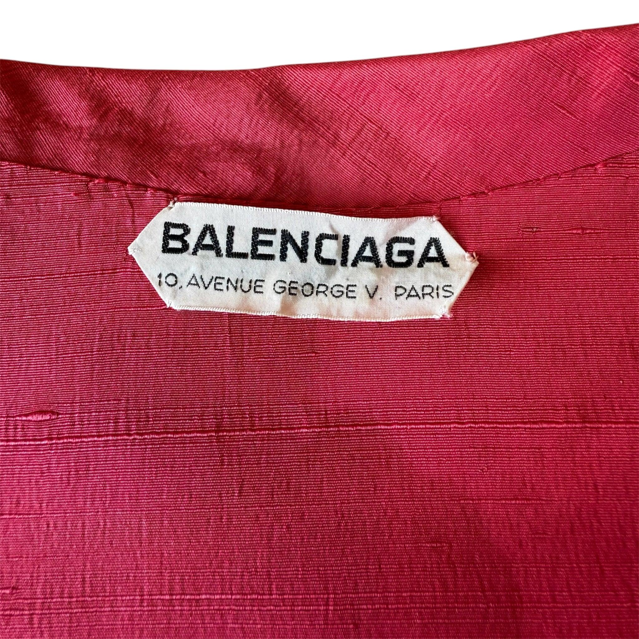 Women's Balenciaga Haute Couture Red Swing Bolero Jacket, Early 1960s For Sale