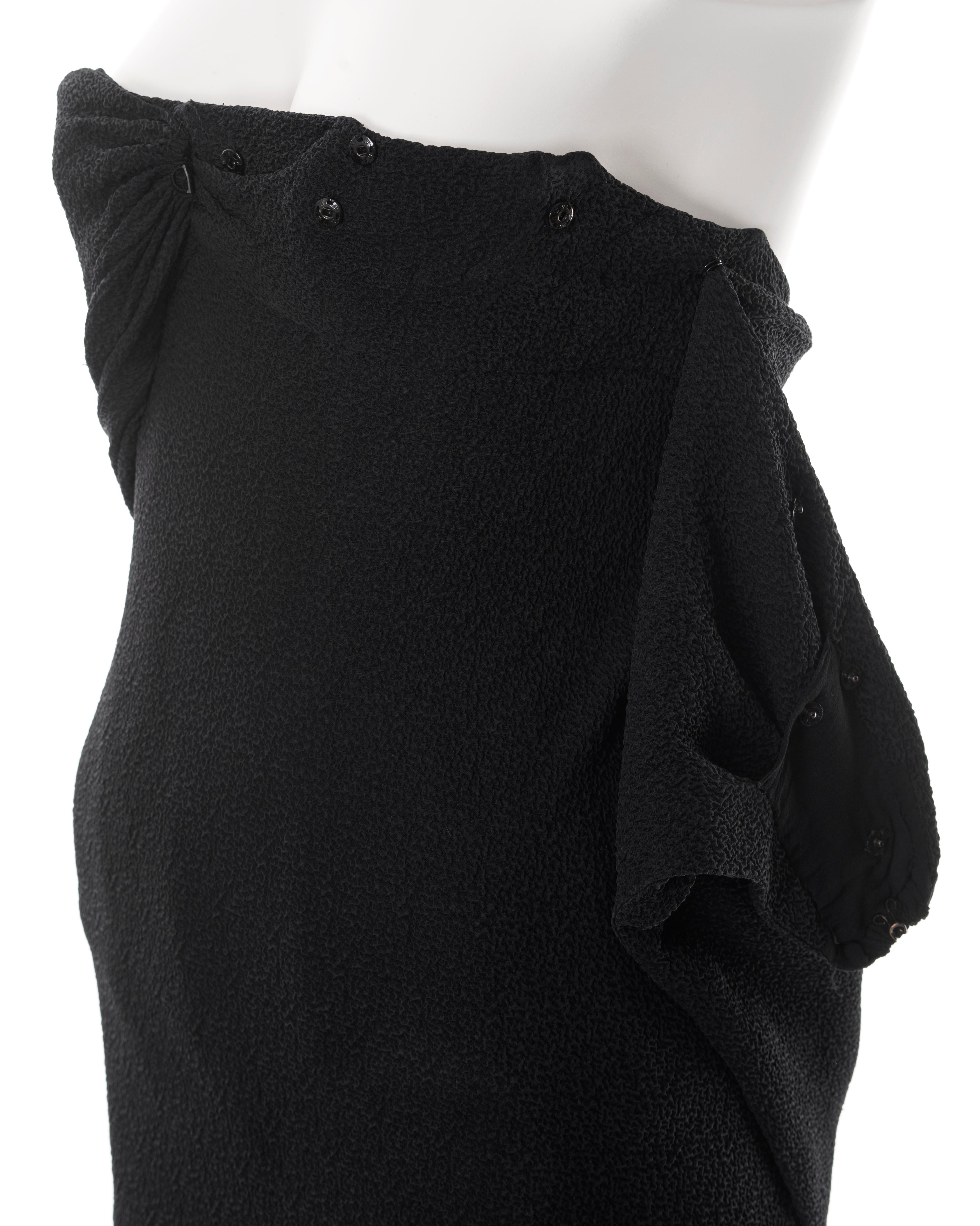 Balenciaga Haute Couture black silk crêpe evening dress with train, fw 1960 For Sale 15
