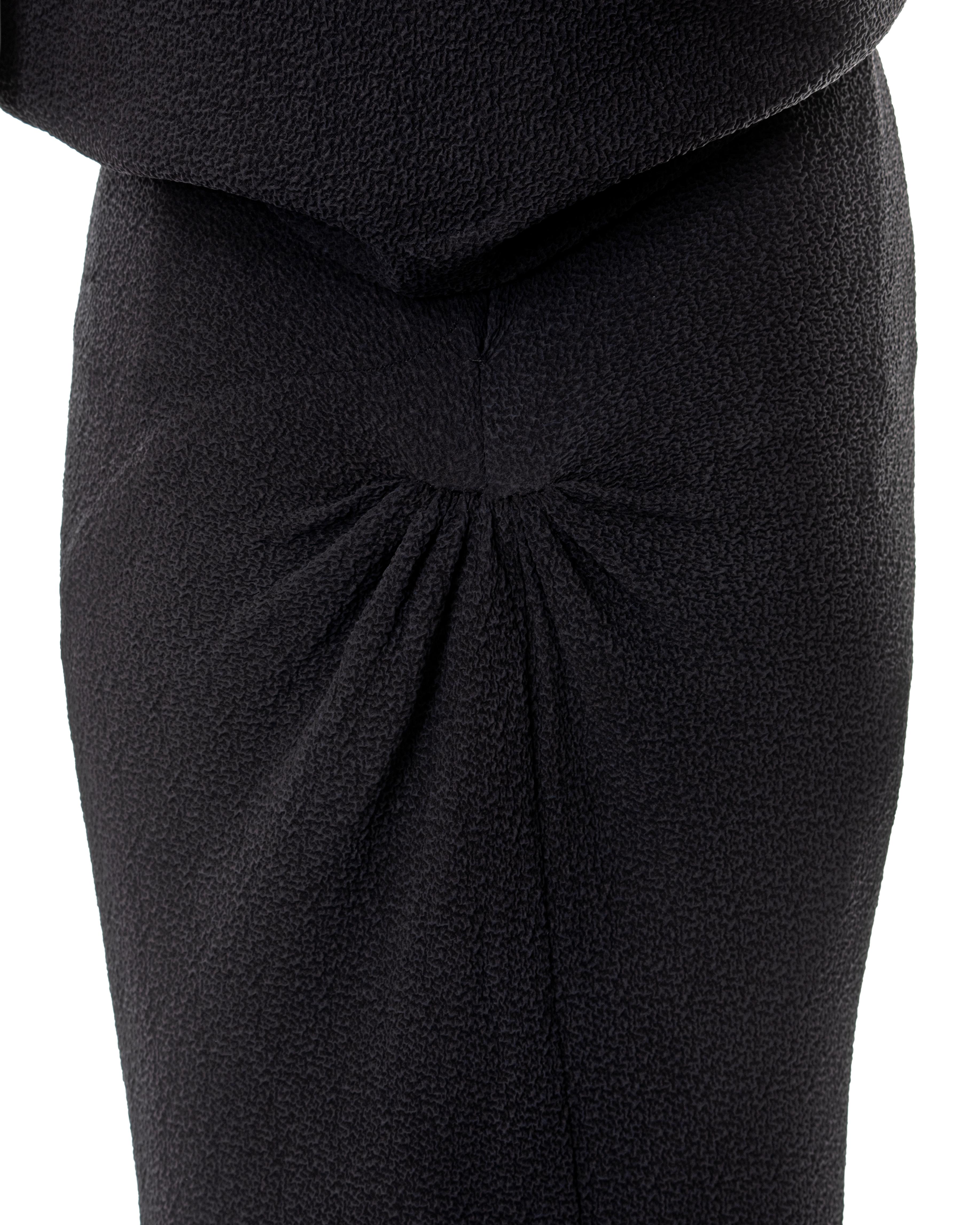 Balenciaga Haute Couture black silk crêpe evening dress with train, fw 1960 For Sale 5