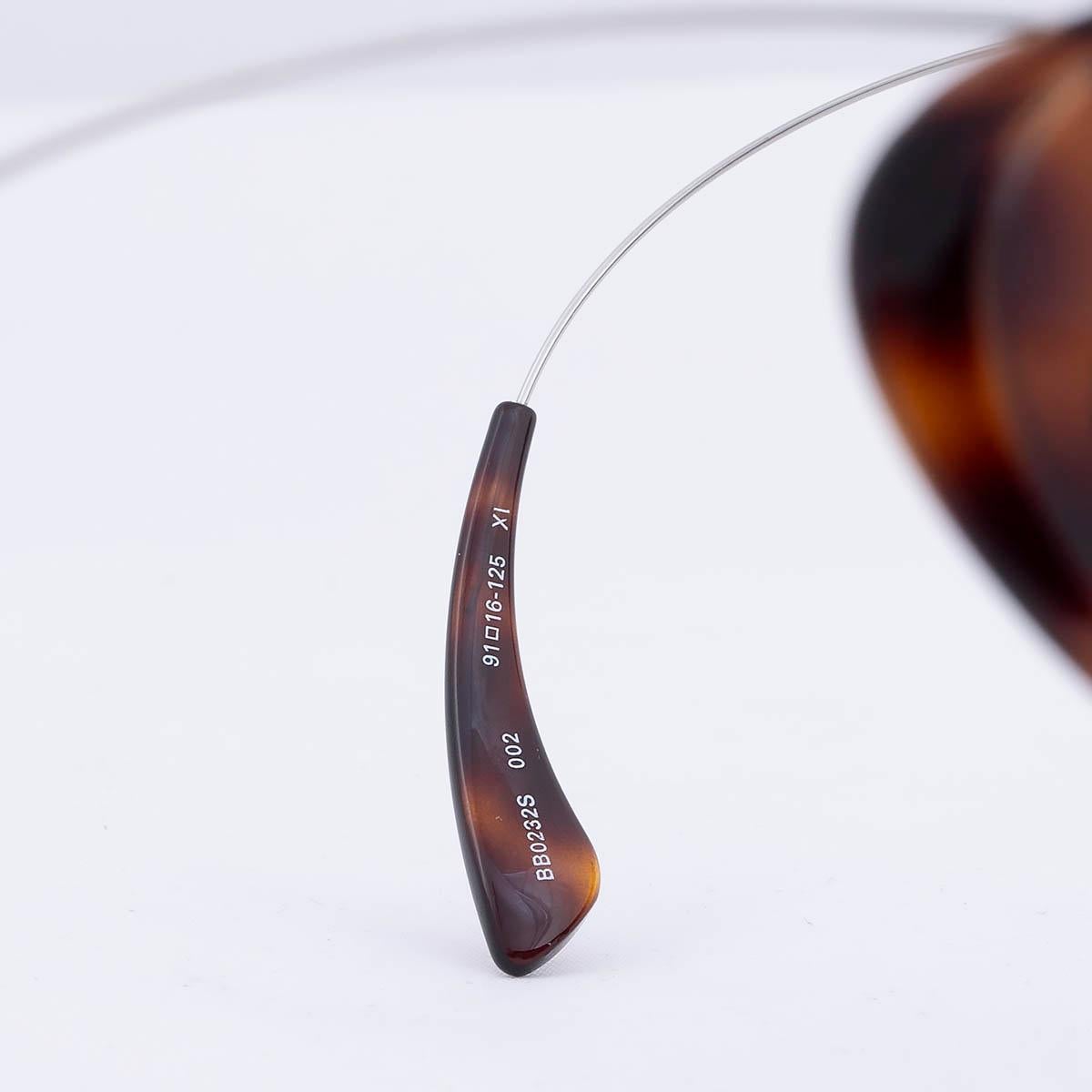 Women's BALENCIAGA Havane brown tortoise RETRACTABLE WIRE SHIELD Sunglasses BB0232S For Sale