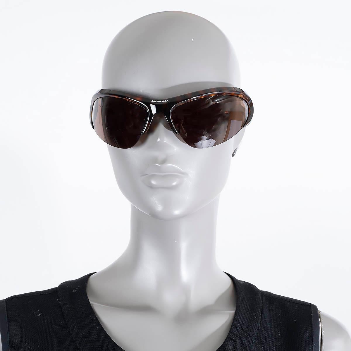 BALENCIAGA Havane brown tortoise RETRACTABLE WIRE SHIELD Sunglasses BB0232S For Sale 1