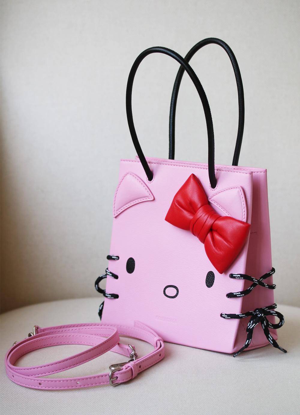 Women's Balenciaga + Hello Kitty Printed Leather Crossbody Bag 