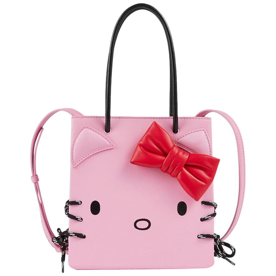 Balenciaga x Hello Kitty Wallet Mini Pink in Calfskin with Silver